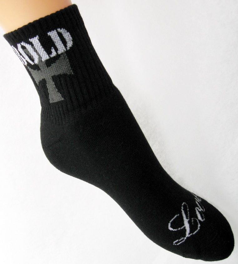 Černé ponožky vyrobené na míru firmou MIRA ponožky
